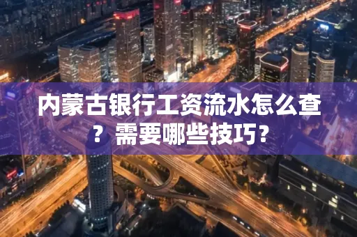 内蒙古银行工资流水怎么查？需要哪些技巧？