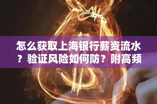 怎么获取上海银行薪资流水？验证风险如何防？附高频场景全攻略！